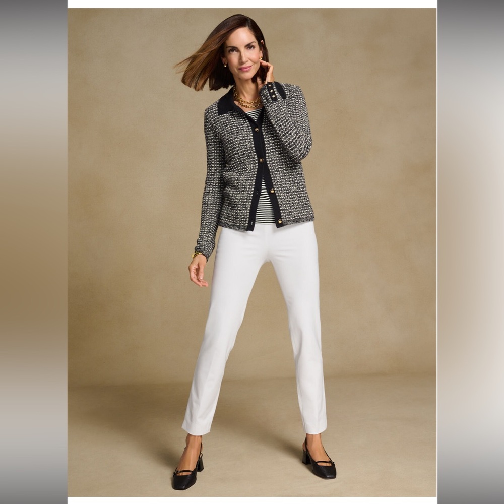 Talbots Leather Black Shimmer Buckle Heels